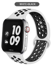 Load image into Gallery viewer, Soft Silicone Sport Band for Apple Watch Series 6 5 4 3 2 SE 38MM 42MM Rubber Watchband Strap for iWatch 6/5 40MM 44MM Bracelet