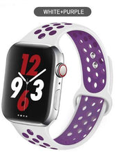Load image into Gallery viewer, Soft Silicone Sport Band for Apple Watch Series 6 5 4 3 2 SE 38MM 42MM Rubber Watchband Strap for iWatch 6/5 40MM 44MM Bracelet
