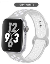 Load image into Gallery viewer, Soft Silicone Sport Band for Apple Watch Series 6 5 4 3 2 SE 38MM 42MM Rubber Watchband Strap for iWatch 6/5 40MM 44MM Bracelet