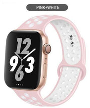 Load image into Gallery viewer, Soft Silicone Sport Band for Apple Watch Series 6 5 4 3 2 SE 38MM 42MM Rubber Watchband Strap for iWatch 6/5 40MM 44MM Bracelet