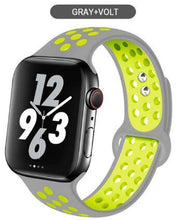 Load image into Gallery viewer, Soft Silicone Sport Band for Apple Watch Series 6 5 4 3 2 SE 38MM 42MM Rubber Watchband Strap for iWatch 6/5 40MM 44MM Bracelet