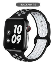 Load image into Gallery viewer, Soft Silicone Sport Band for Apple Watch Series 6 5 4 3 2 SE 38MM 42MM Rubber Watchband Strap for iWatch 6/5 40MM 44MM Bracelet