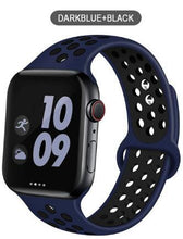 Load image into Gallery viewer, Soft Silicone Sport Band for Apple Watch Series 6 5 4 3 2 SE 38MM 42MM Rubber Watchband Strap for iWatch 6/5 40MM 44MM Bracelet