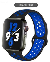 Load image into Gallery viewer, Soft Silicone Sport Band for Apple Watch Series 6 5 4 3 2 SE 38MM 42MM Rubber Watchband Strap for iWatch 6/5 40MM 44MM Bracelet