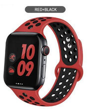 Load image into Gallery viewer, Soft Silicone Sport Band for Apple Watch Series 6 5 4 3 2 SE 38MM 42MM Rubber Watchband Strap for iWatch 6/5 40MM 44MM Bracelet