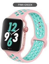Load image into Gallery viewer, Soft Silicone Sport Band for Apple Watch Series 6 5 4 3 2 SE 38MM 42MM Rubber Watchband Strap for iWatch 6/5 40MM 44MM Bracelet