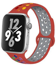 Load image into Gallery viewer, Soft Silicone Sport Band for Apple Watch Series 6 5 4 3 2 SE 38MM 42MM Rubber Watchband Strap for iWatch 6/5 40MM 44MM Bracelet