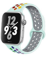 Load image into Gallery viewer, Soft Silicone Sport Band for Apple Watch Series 6 5 4 3 2 SE 38MM 42MM Rubber Watchband Strap for iWatch 6/5 40MM 44MM Bracelet