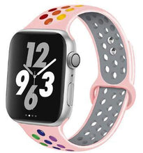 Load image into Gallery viewer, Soft Silicone Sport Band for Apple Watch Series 6 5 4 3 2 SE 38MM 42MM Rubber Watchband Strap for iWatch 6/5 40MM 44MM Bracelet
