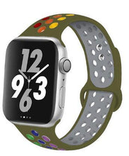 Load image into Gallery viewer, Soft Silicone Sport Band for Apple Watch Series 6 5 4 3 2 SE 38MM 42MM Rubber Watchband Strap for iWatch 6/5 40MM 44MM Bracelet
