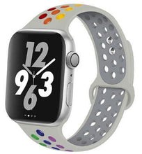 Load image into Gallery viewer, Soft Silicone Sport Band for Apple Watch Series 6 5 4 3 2 SE 38MM 42MM Rubber Watchband Strap for iWatch 6/5 40MM 44MM Bracelet
