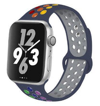 Load image into Gallery viewer, Soft Silicone Sport Band for Apple Watch Series 6 5 4 3 2 SE 38MM 42MM Rubber Watchband Strap for iWatch 6/5 40MM 44MM Bracelet