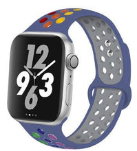 Load image into Gallery viewer, Soft Silicone Sport Band for Apple Watch Series 6 5 4 3 2 SE 38MM 42MM Rubber Watchband Strap for iWatch 6/5 40MM 44MM Bracelet