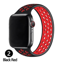 Load image into Gallery viewer, Silicone Solo Loop Strap for Apple Watch Band 44mm 40mm 38mm 42mm Breathable Sports Elastic Bracelet iWatch 6 SE 5 4 3 2