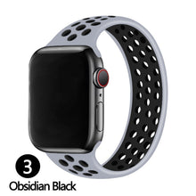 Load image into Gallery viewer, Silicone Solo Loop Strap for Apple Watch Band 44mm 40mm 38mm 42mm Breathable Sports Elastic Bracelet iWatch 6 SE 5 4 3 2 - TOSK2020