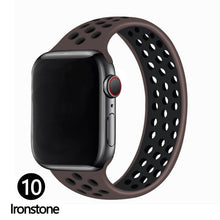 Load image into Gallery viewer, Silicone Solo Loop Strap for Apple Watch Band 44mm 40mm 38mm 42mm Breathable Sports Elastic Bracelet iWatch 6 SE 5 4 3 2