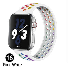 Load image into Gallery viewer, Silicone Solo Loop Strap for Apple Watch Band 44mm 40mm 38mm 42mm Breathable Sports Elastic Bracelet iWatch 6 SE 5 4 3 2