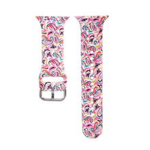 Load image into Gallery viewer, Strap for Apple Watch Band 44MM 40MM 38MM 42MM Floral Leopard Printing Silicone Bracelet Belt for iWatch Series 7 6 SE 5 4 3 2