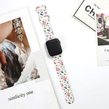 Load image into Gallery viewer, Strap for Apple Watch Band 44MM 40MM 38MM 42MM Floral Leopard Printing Silicone Bracelet Belt for iWatch Series 7 6 SE 5 4 3 2