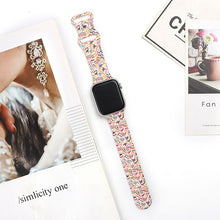 Load image into Gallery viewer, Strap for Apple Watch Band 44MM 40MM 38MM 42MM Floral Leopard Printing Silicone Bracelet Belt for iWatch Series 7 6 SE 5 4 3 2