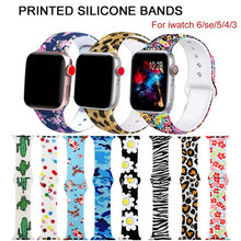 Load image into Gallery viewer, Printed Strap For Apple Watch band 44mm 40mm iwatch 42mm 38mm correa Silicone women bracelet for apple Watch SE 5 4 3 series 6