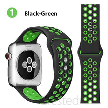 Load image into Gallery viewer, Silicone Strap For Apple Watch band 45mm 41mm 44mm 40mm 38mm 42mm correa Breathable wristband bracelet iWatch serie 7 4 5 6 SE 3