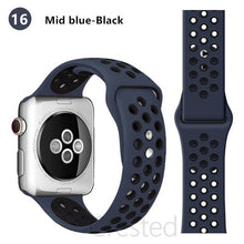 Load image into Gallery viewer, Silicone Strap For Apple Watch band 45mm 41mm 44mm 40mm 38mm 42mm correa Breathable wristband bracelet iWatch serie 7 4 5 6 SE 3
