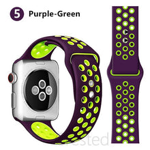 Load image into Gallery viewer, Silicone Strap For Apple Watch band 45mm 41mm 44mm 40mm 38mm 42mm correa Breathable wristband bracelet iWatch serie 7 4 5 6 SE 3