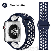 Load image into Gallery viewer, Silicone Strap For Apple Watch band 45mm 41mm 44mm 40mm 38mm 42mm correa Breathable wristband bracelet iWatch serie 7 4 5 6 SE 3