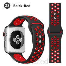 Load image into Gallery viewer, Silicone Strap For Apple Watch band 45mm 41mm 44mm 40mm 38mm 42mm correa Breathable wristband bracelet iWatch serie 7 4 5 6 SE 3