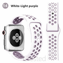 Load image into Gallery viewer, Silicone Strap For Apple Watch band 45mm 41mm 44mm 40mm 38mm 42mm correa Breathable wristband bracelet iWatch serie 7 4 5 6 SE 3
