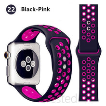 Load image into Gallery viewer, Silicone Strap For Apple Watch band 45mm 41mm 44mm 40mm 38mm 42mm correa Breathable wristband bracelet iWatch serie 7 4 5 6 SE 3