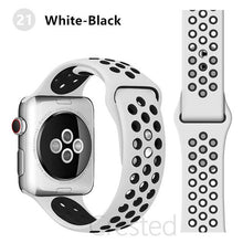 Load image into Gallery viewer, Silicone Strap For Apple Watch band 45mm 41mm 44mm 40mm 38mm 42mm correa Breathable wristband bracelet iWatch serie 7 4 5 6 SE 3