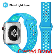 Load image into Gallery viewer, Silicone Strap For Apple Watch band 45mm 41mm 44mm 40mm 38mm 42mm correa Breathable wristband bracelet iWatch serie 7 4 5 6 SE 3