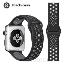 Load image into Gallery viewer, Silicone Strap For Apple Watch band 45mm 41mm 44mm 40mm 38mm 42mm correa Breathable wristband bracelet iWatch serie 7 4 5 6 SE 3