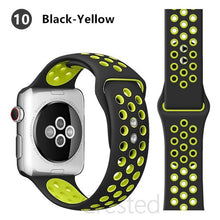 Load image into Gallery viewer, Silicone Strap For Apple Watch band 45mm 41mm 44mm 40mm 38mm 42mm correa Breathable wristband bracelet iWatch serie 7 4 5 6 SE 3