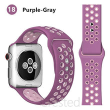 Load image into Gallery viewer, Silicone Strap For Apple Watch band 45mm 41mm 44mm 40mm 38mm 42mm correa Breathable wristband bracelet iWatch serie 7 4 5 6 SE 3
