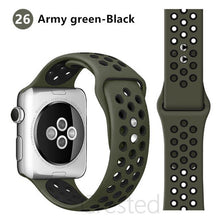 Load image into Gallery viewer, Silicone Strap For Apple Watch band 45mm 41mm 44mm 40mm 38mm 42mm correa Breathable wristband bracelet iWatch serie 7 4 5 6 SE 3