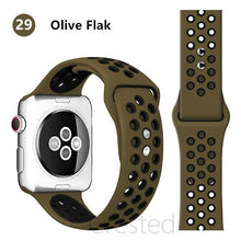 Load image into Gallery viewer, Silicone Strap For Apple Watch band 45mm 41mm 44mm 40mm 38mm 42mm correa Breathable wristband bracelet iWatch serie 7 4 5 6 SE 3