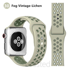 Load image into Gallery viewer, Silicone Strap For Apple Watch band 45mm 41mm 44mm 40mm 38mm 42mm correa Breathable wristband bracelet iWatch serie 7 4 5 6 SE 3