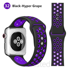 Load image into Gallery viewer, Silicone Strap For Apple Watch band 45mm 41mm 44mm 40mm 38mm 42mm correa Breathable wristband bracelet iWatch serie 7 4 5 6 SE 3
