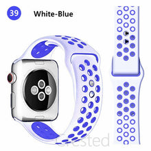 Load image into Gallery viewer, Silicone Strap For Apple Watch band 45mm 41mm 44mm 40mm 38mm 42mm correa Breathable wristband bracelet iWatch serie 7 4 5 6 SE 3