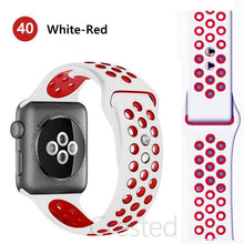 Load image into Gallery viewer, Silicone Strap For Apple Watch band 45mm 41mm 44mm 40mm 38mm 42mm correa Breathable wristband bracelet iWatch serie 7 4 5 6 SE 3