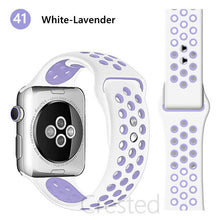 Load image into Gallery viewer, Silicone Strap For Apple Watch band 45mm 41mm 44mm 40mm 38mm 42mm correa Breathable wristband bracelet iWatch serie 7 4 5 6 SE 3