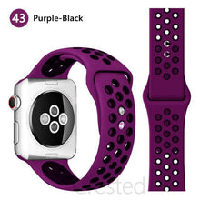 Load image into Gallery viewer, Silicone Strap For Apple Watch band 45mm 41mm 44mm 40mm 38mm 42mm correa Breathable wristband bracelet iWatch serie 7 4 5 6 SE 3