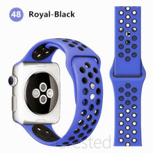 Load image into Gallery viewer, Silicone Strap For Apple Watch band 45mm 41mm 44mm 40mm 38mm 42mm correa Breathable wristband bracelet iWatch serie 7 4 5 6 SE 3