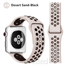 Load image into Gallery viewer, Silicone Strap For Apple Watch band 45mm 41mm 44mm 40mm 38mm 42mm correa Breathable wristband bracelet iWatch serie 7 4 5 6 SE 3