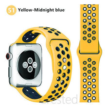 Load image into Gallery viewer, Silicone Strap For Apple Watch band 45mm 41mm 44mm 40mm 38mm 42mm correa Breathable wristband bracelet iWatch serie 7 4 5 6 SE 3