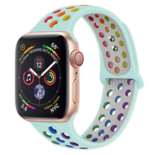 Load image into Gallery viewer, Silicone Strap For Apple Watch band 45mm 41mm 44mm 40mm 38mm 42mm correa Breathable wristband bracelet iWatch serie 7 4 5 6 SE 3