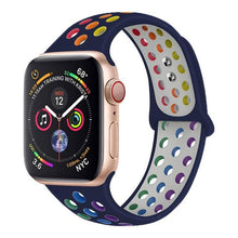 Load image into Gallery viewer, Silicone Strap For Apple Watch band 45mm 41mm 44mm 40mm 38mm 42mm correa Breathable wristband bracelet iWatch serie 7 4 5 6 SE 3